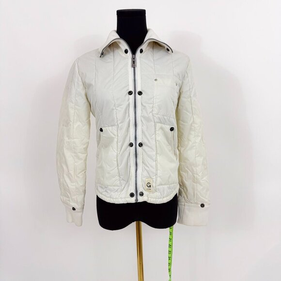 G STAR RAW WHITE LIGHT WEIGHT JACKET WITH ZIPPER - Picture 6 of 10